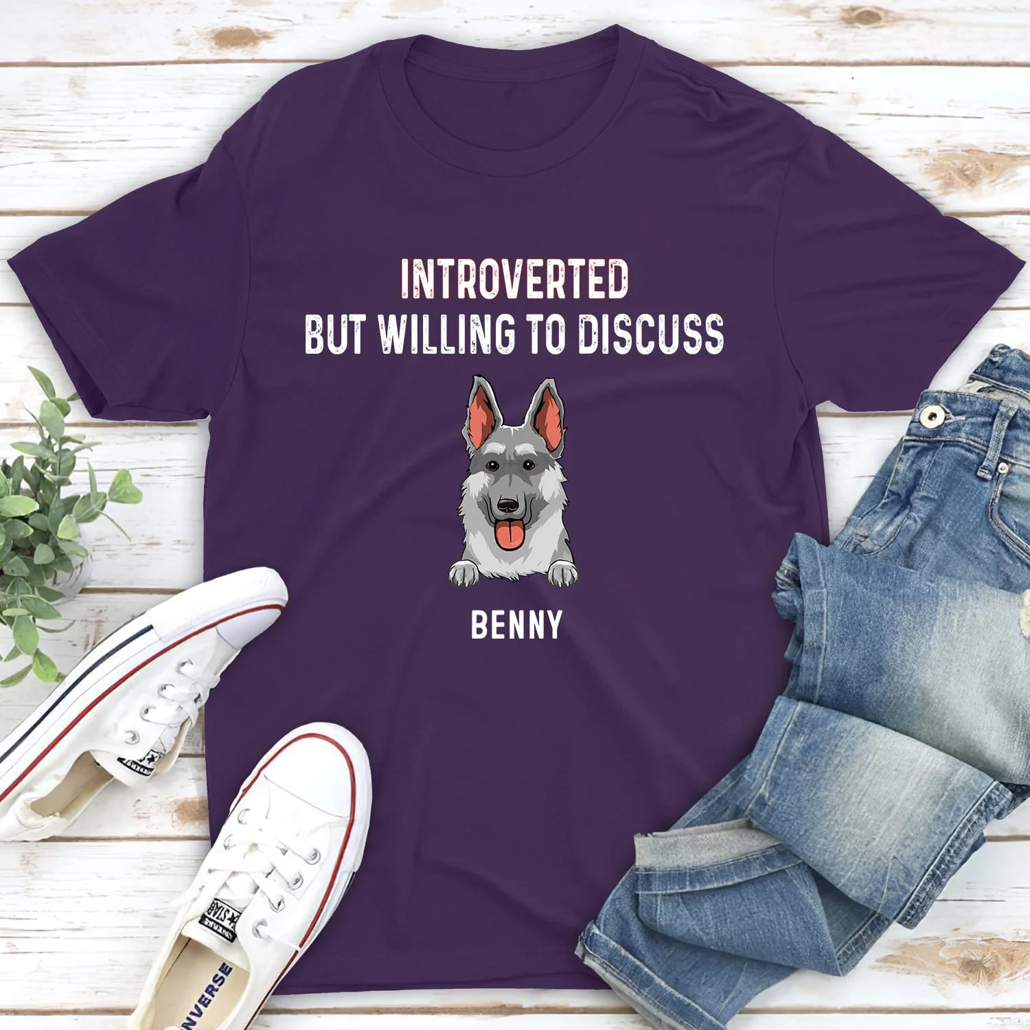 Introvert But Willing Discuss Dog - Personalized Custom Unisex T-shirt - Image 5