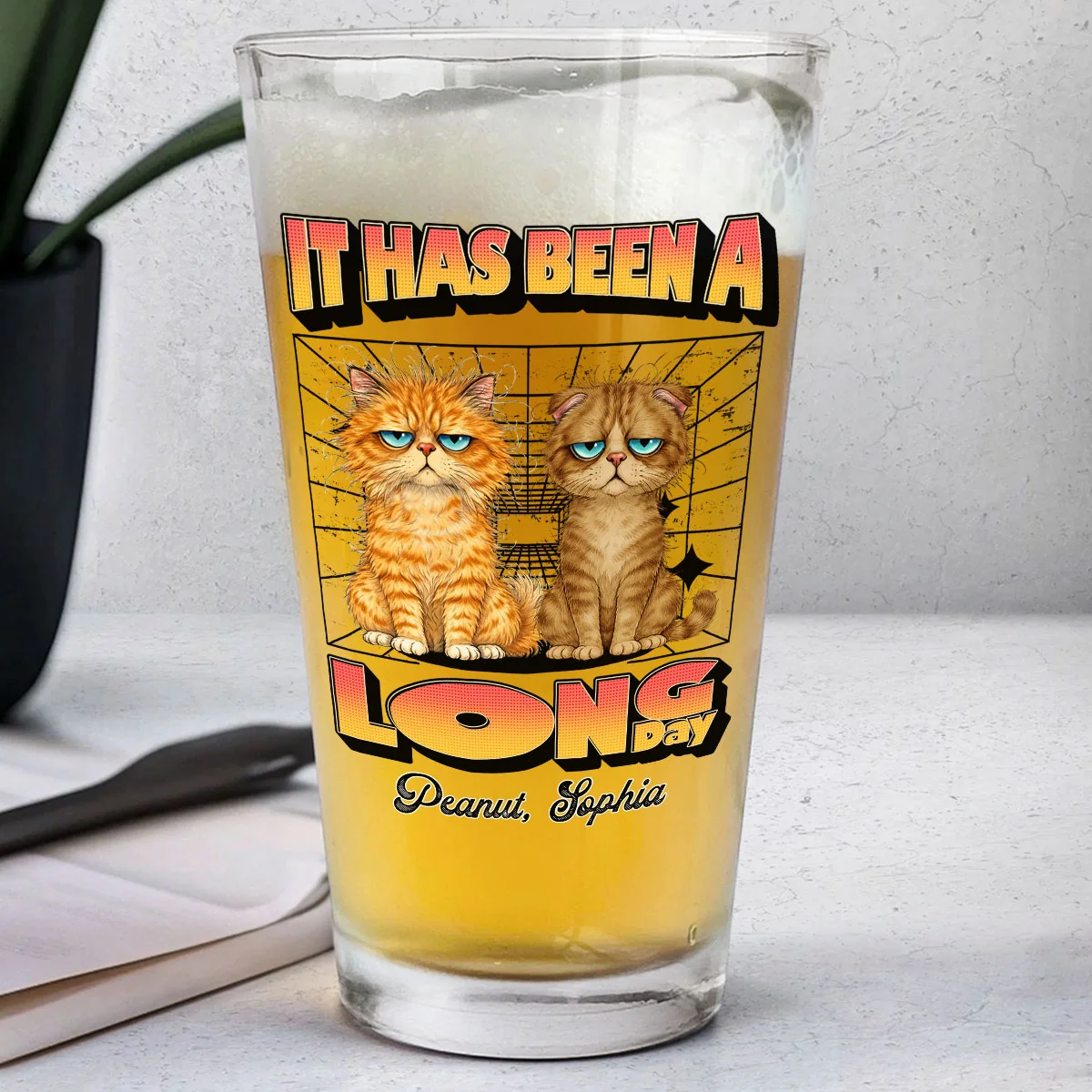 It Has Been A Long Day - Personalized Custom Beer Glass - Image 2