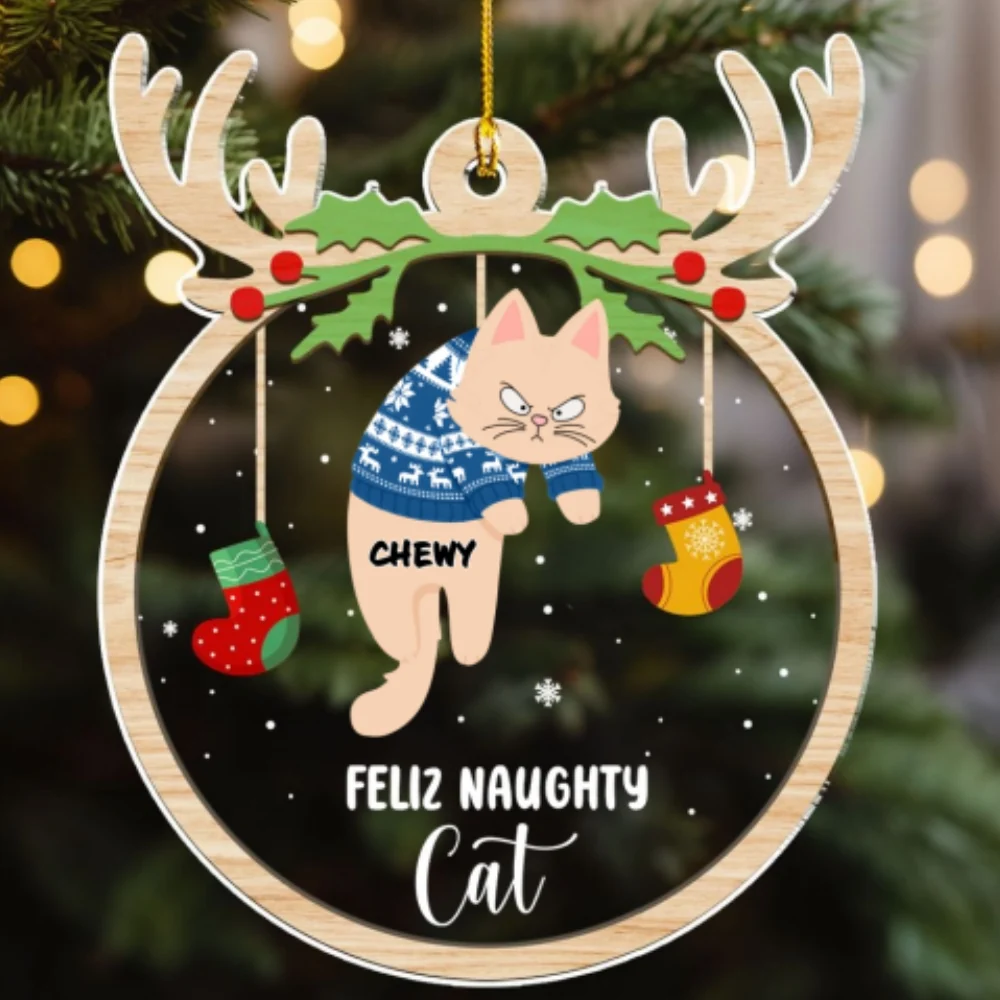 Jolly Cats - Personalized Custom Acrylic Ornament - Image 5