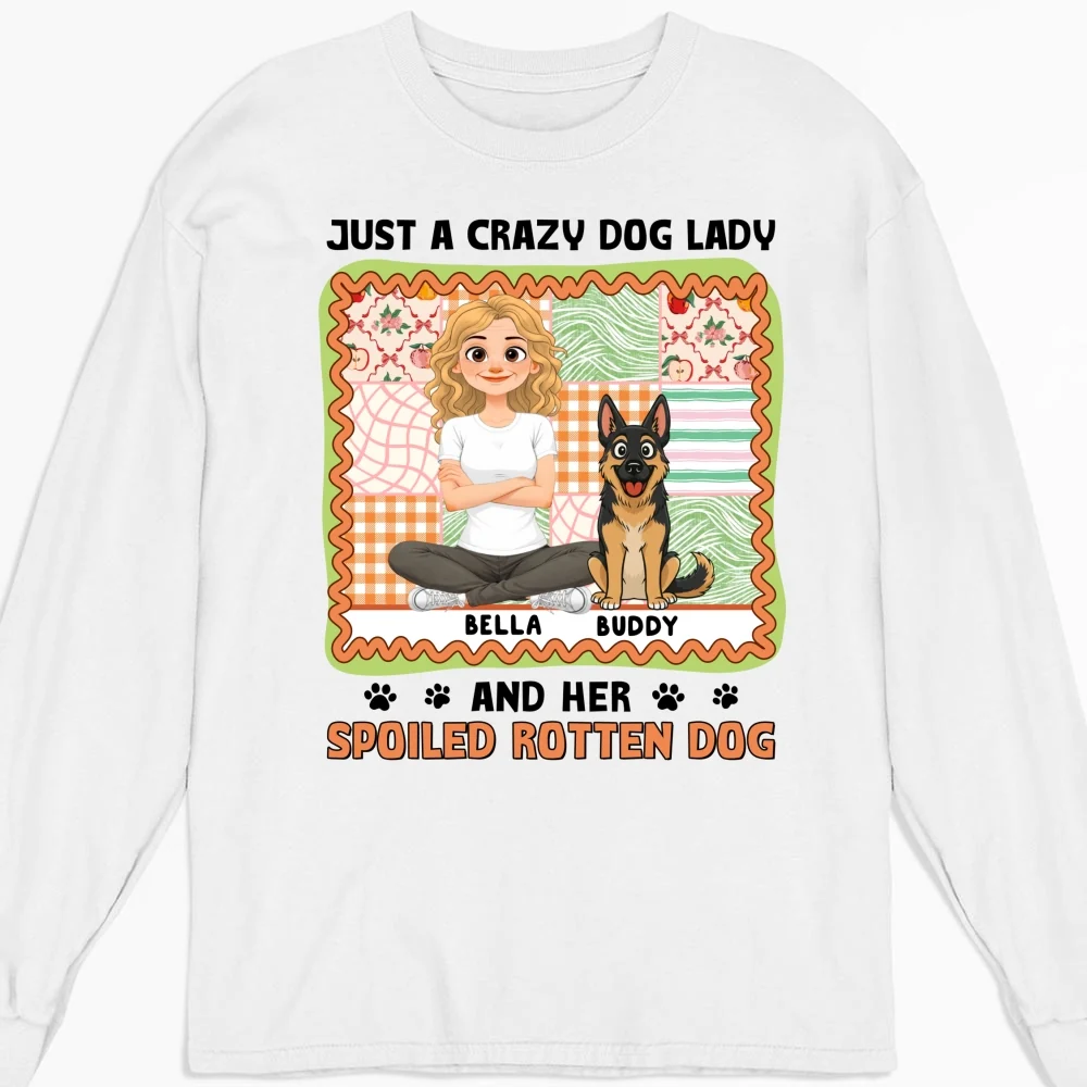 Just A Crazy Girl And Her Funny Dog - Personalized Custom Long Sleeve T-Shirt - Image 4