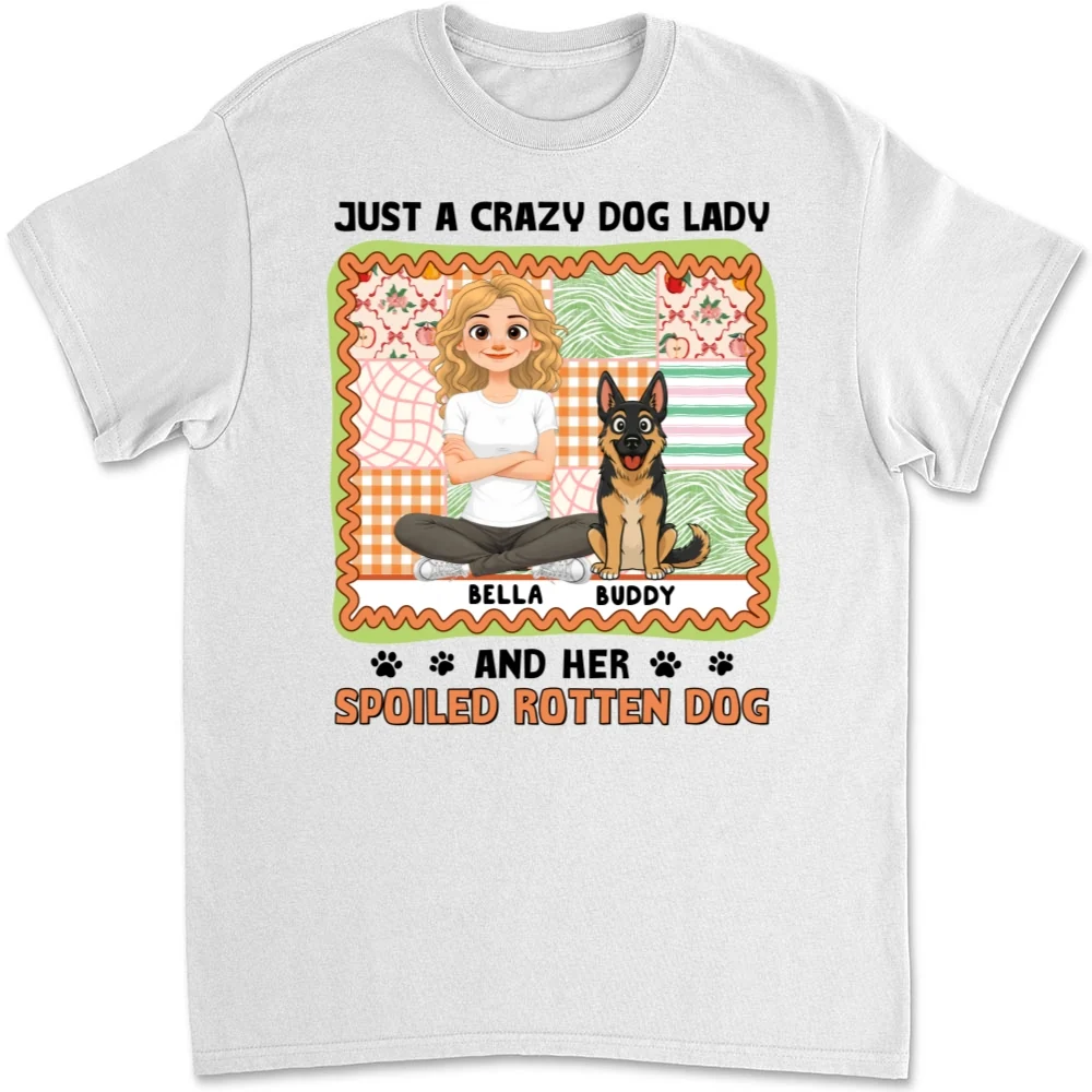 Just A Crazy Girl And Her Funny Dog - Personalized Custom Unisex T-shirt - Image 5