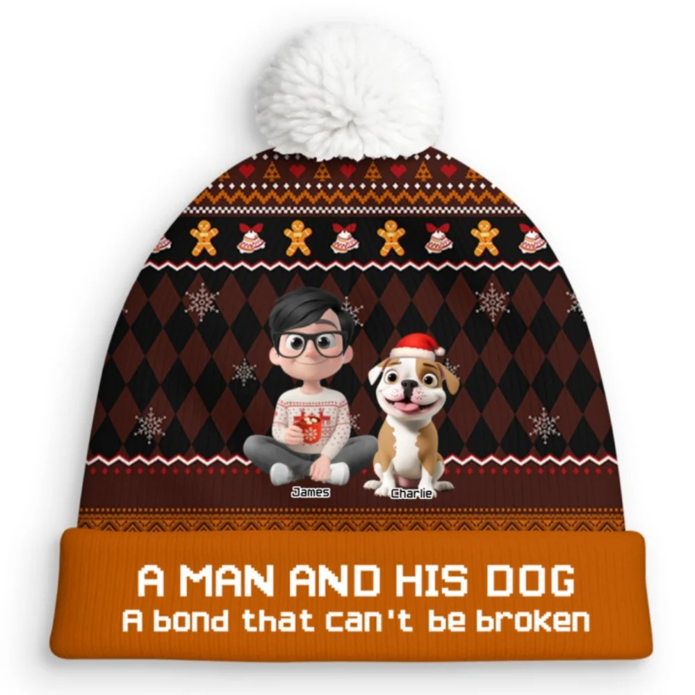 Just A Dog Lover This Christmas - Personalized Custom Bobble Beanie Hat - Image 9