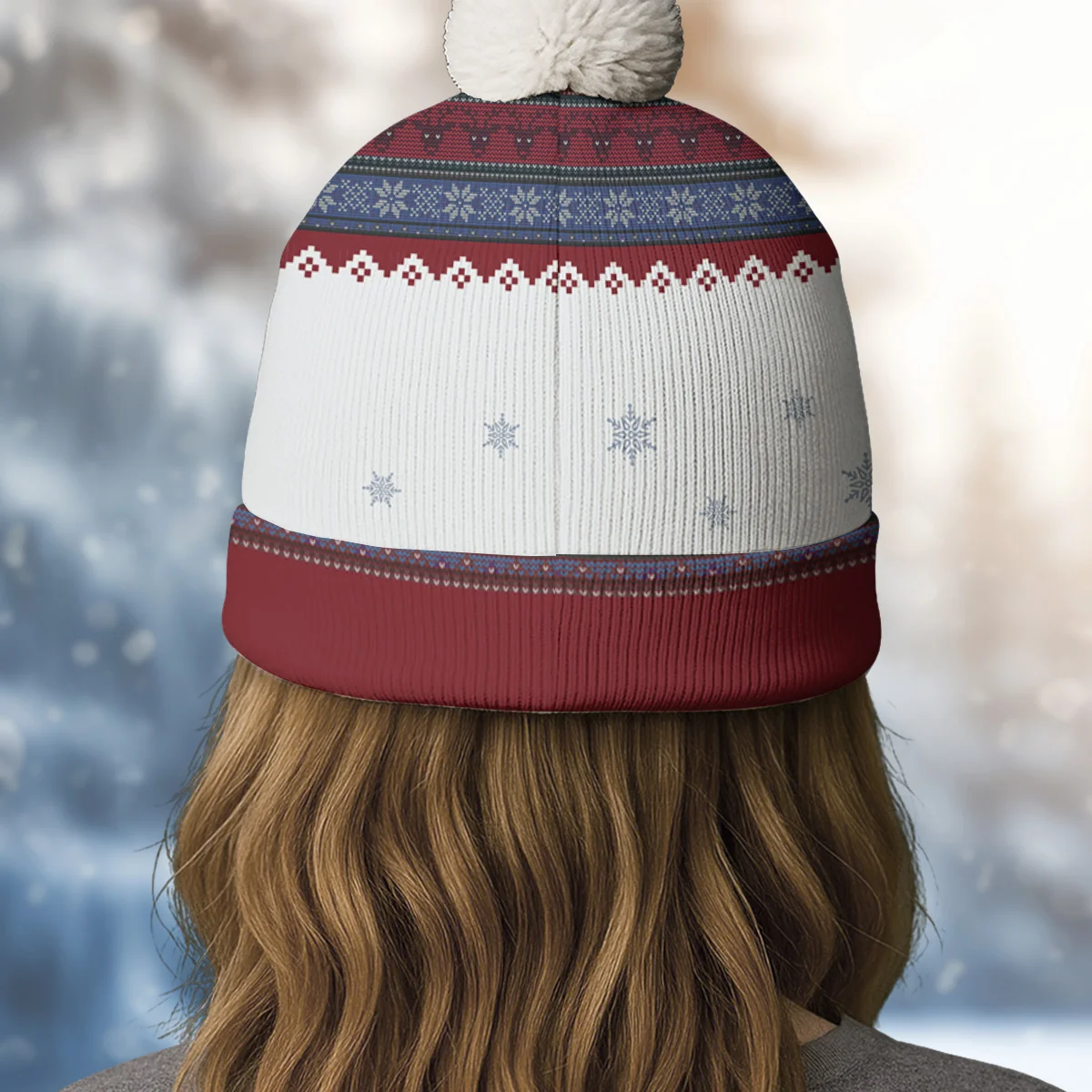 Just A Girl And Her Fur Babies - Personalized Custom Bobble Beanie Hat - Image 2