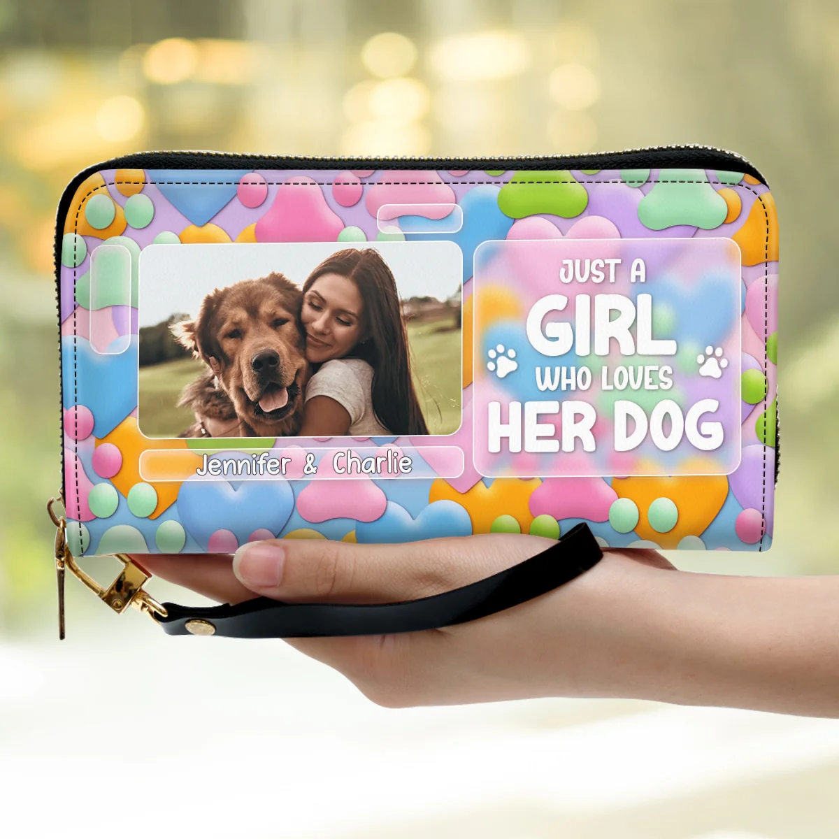 Just A Girl Who Love Dogs Photo - Personalized Custom Leather Wallet - Image 2