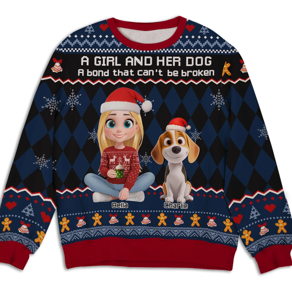 Just A Girl Who Loves Her Dog Christmas - Personalized Custom All-Over-Print Sweatshirt