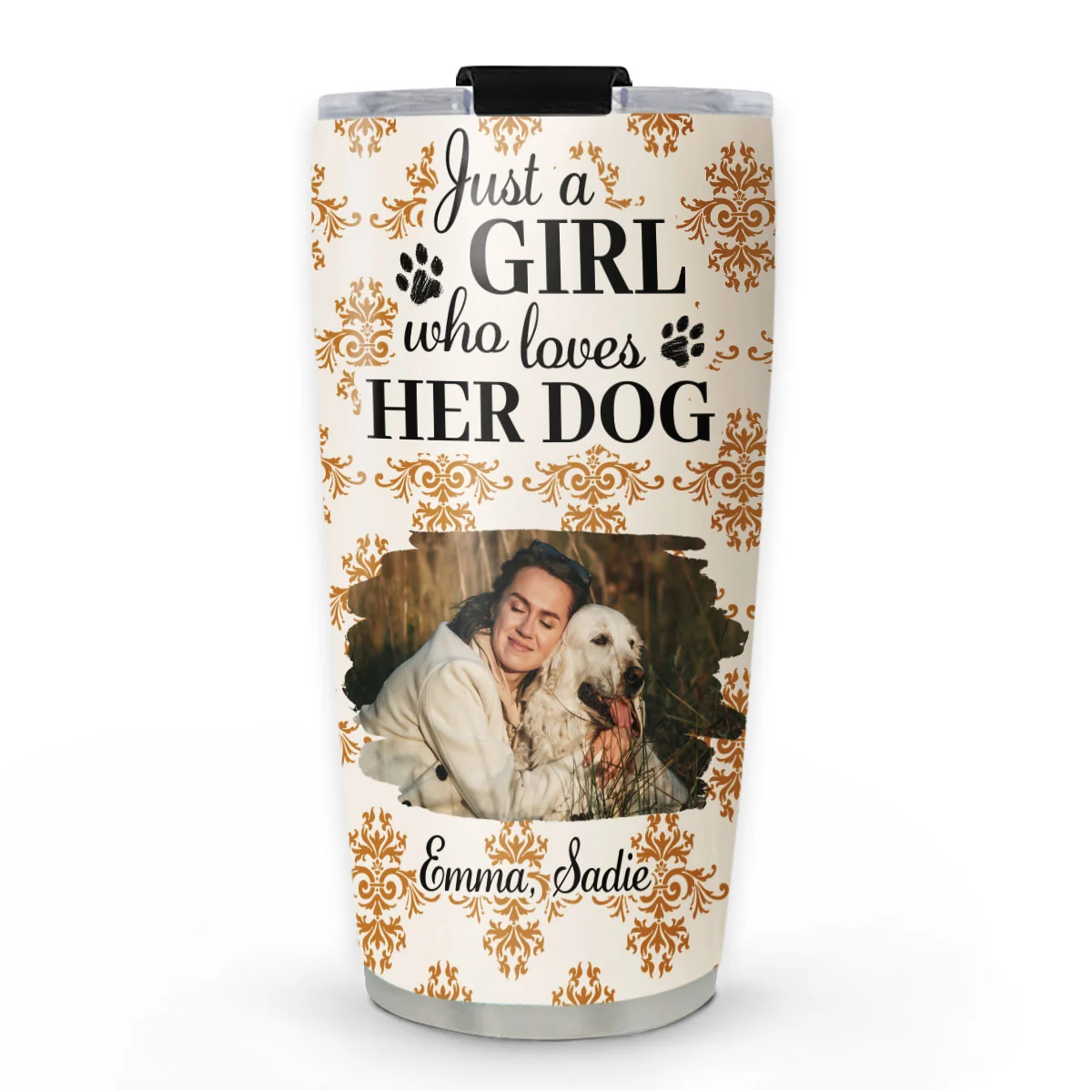 Just A Girl Who Loves Storybook Dog Photo - Personalized Custom Tumbler
