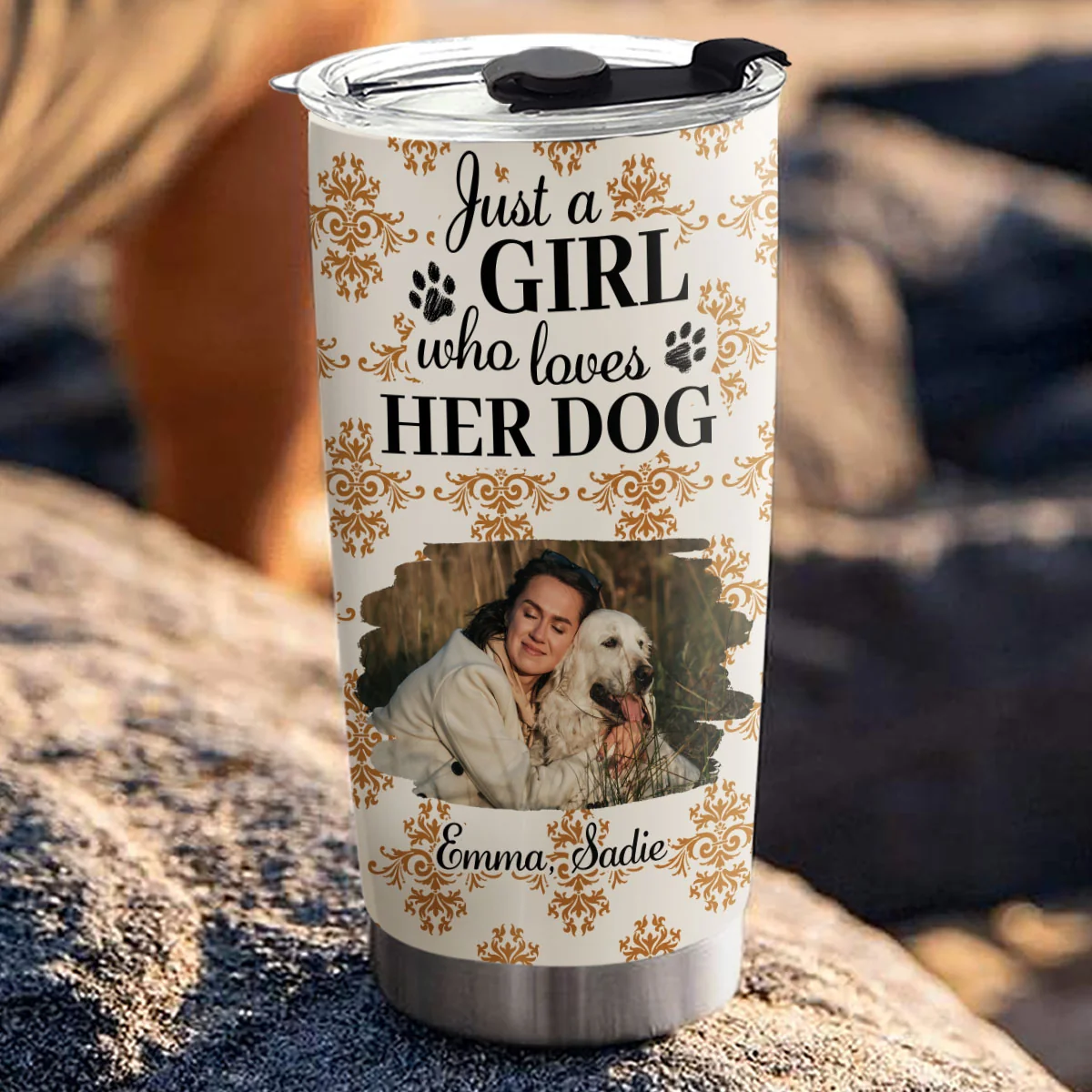 Just A Girl Who Loves Storybook Dog Photo - Personalized Custom Tumbler - Image 3