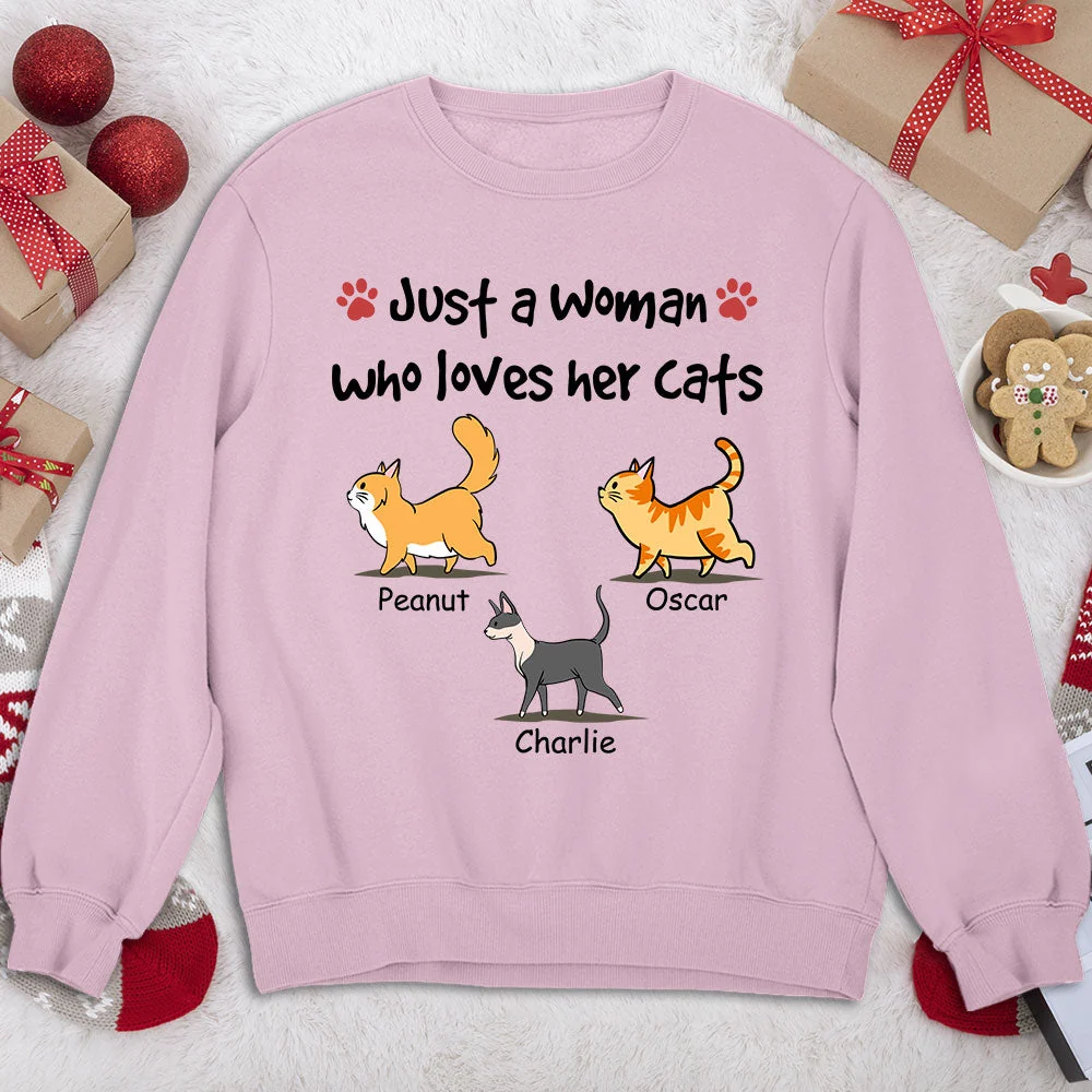 Just A Girl With Cats - Personalized Custom Sweatshirt - Image 4