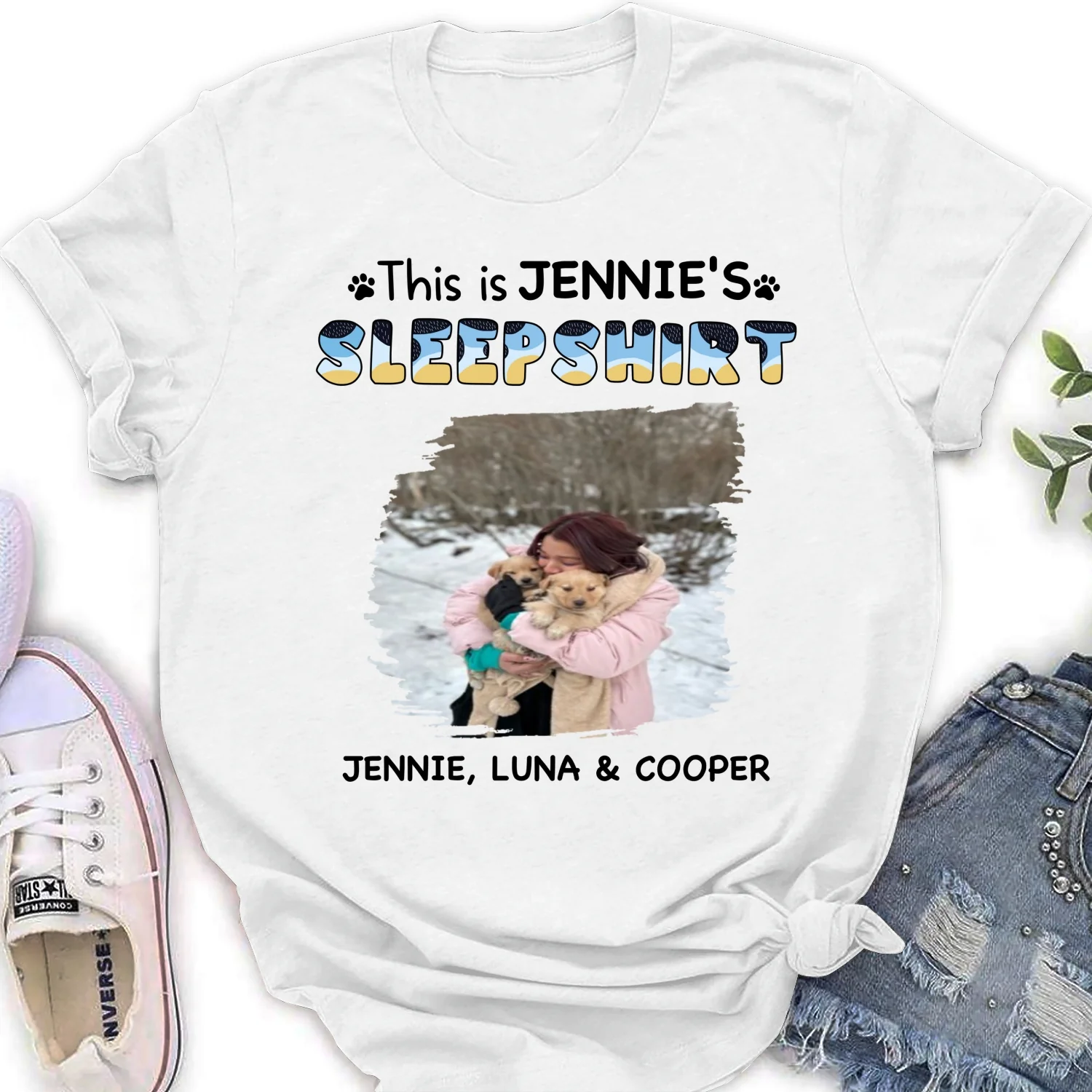 Just Chilling Out Photo - Personalized Custom Women's T-Shirt - Image 4