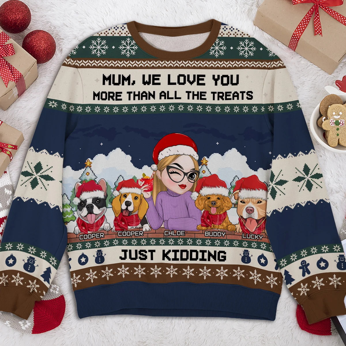 Just Kidding - Personalized Custom All-Over-Print Sweatshirt - Image 4