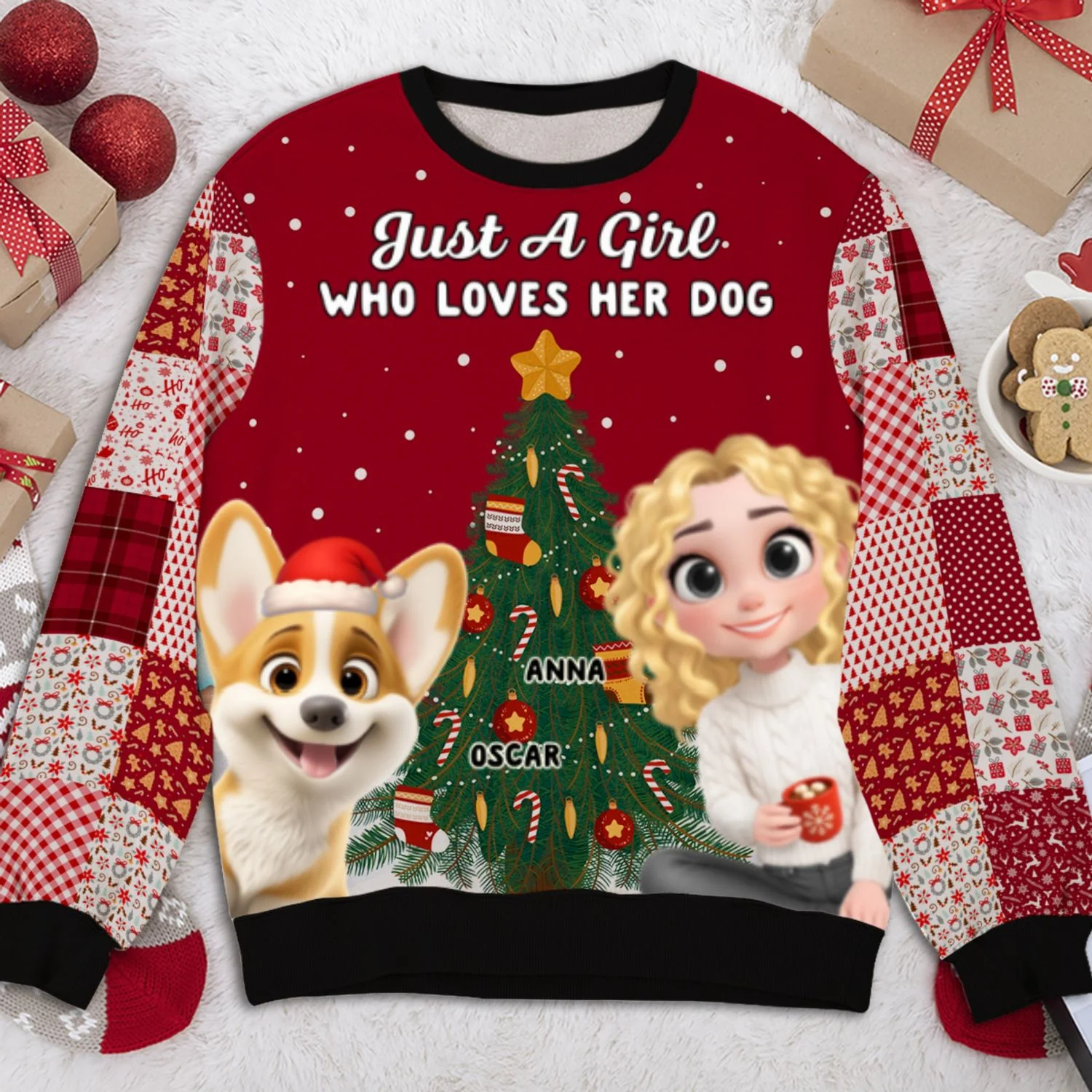Just Me And My Dog - Personalized Custom All-Over-Print Sweatshirt - Image 6