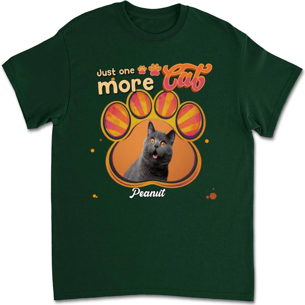 Just One More Cat Photo - Personalized Custom Unisex T-Shirt - Image 4