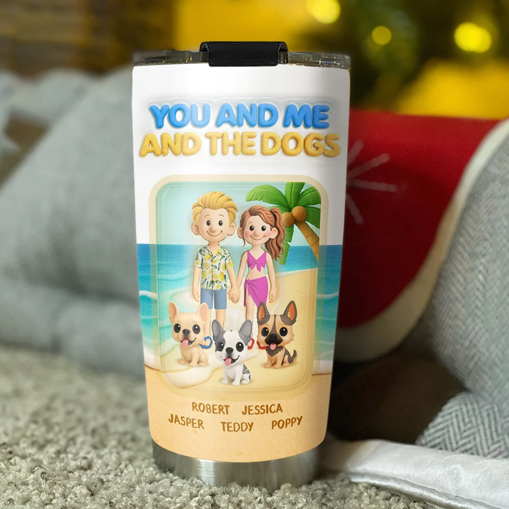 Just Us - Personalized Custom 3D Inflated Effect Tumbler - Image 4