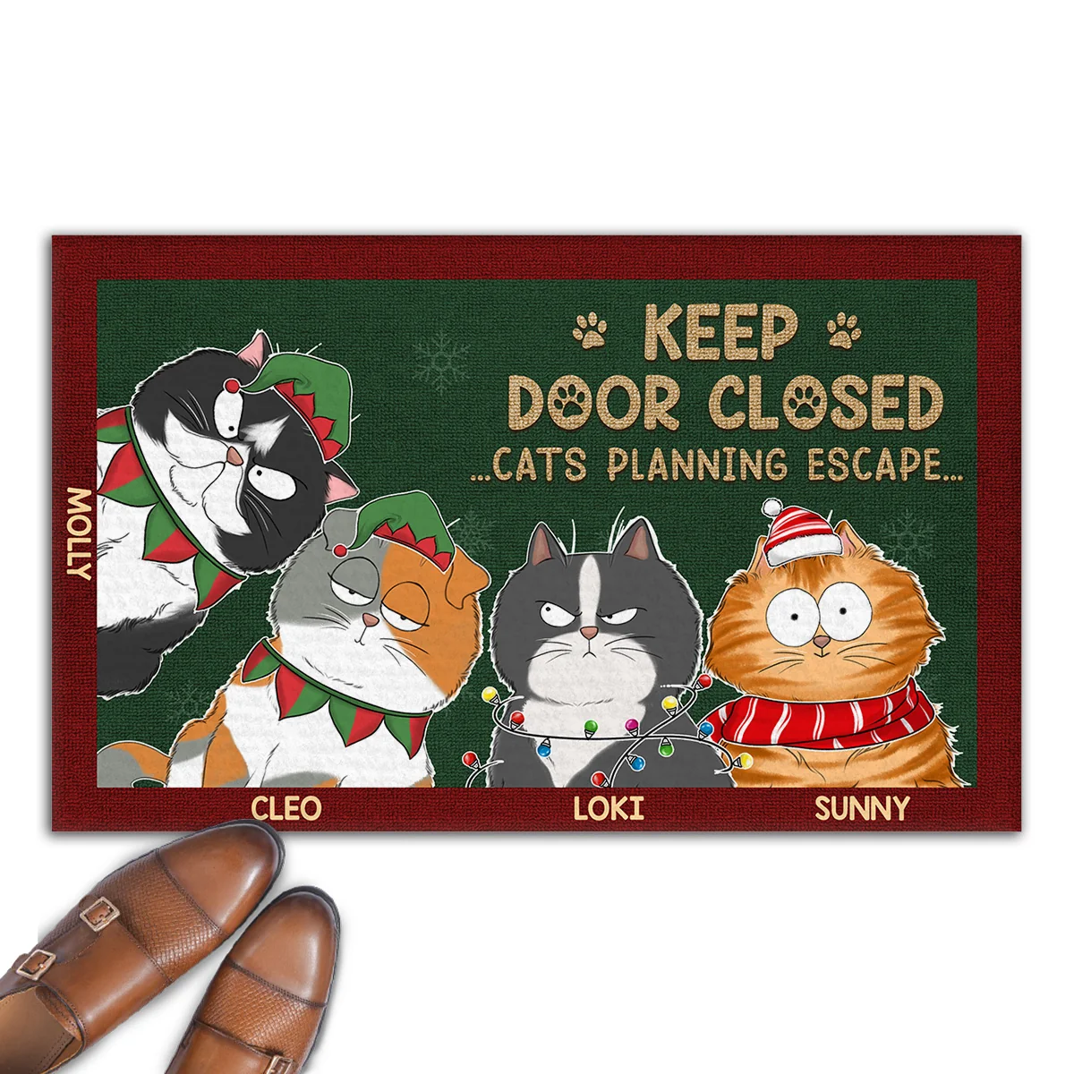 Keep Door Closed Christmas - Personalized Custom Doormat