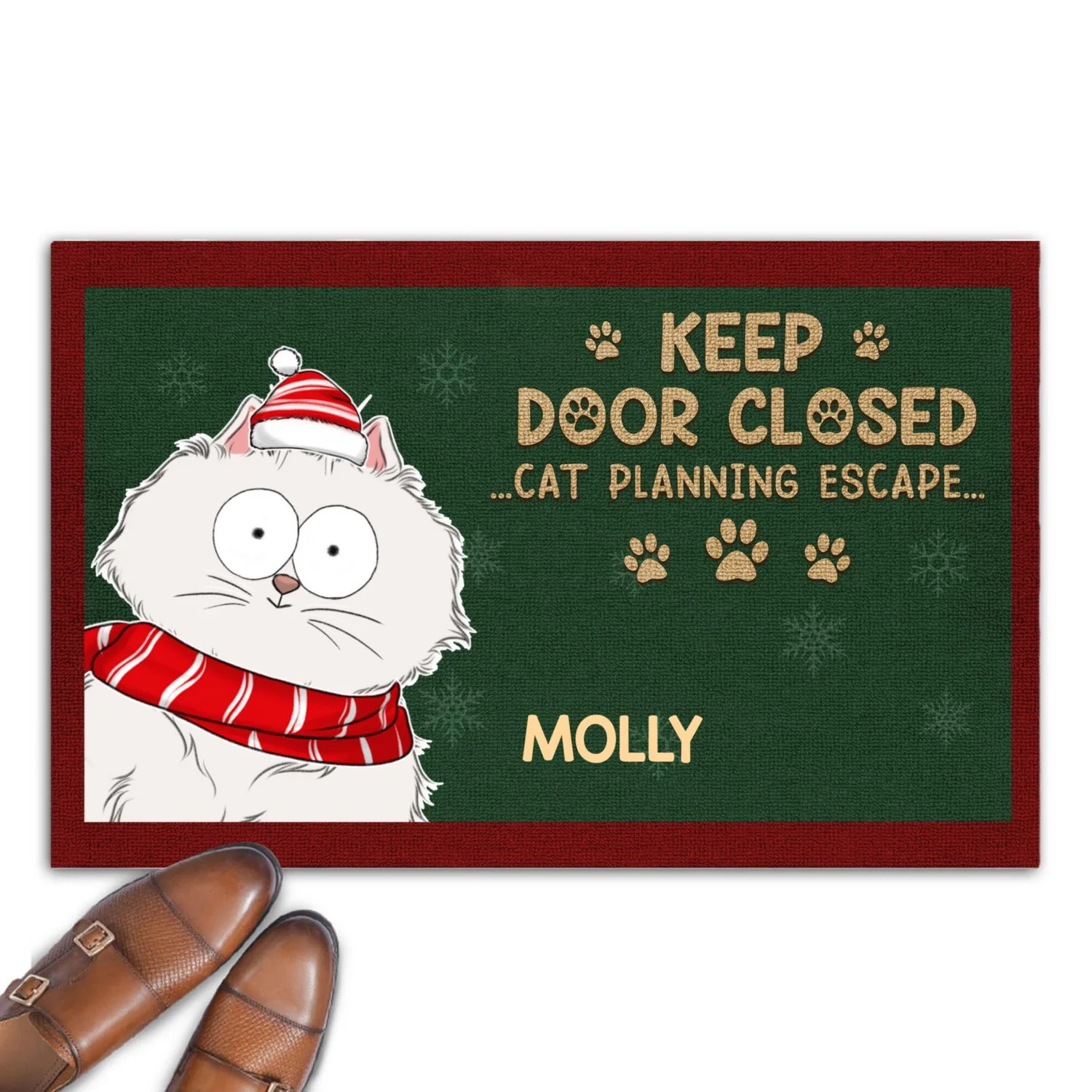 Keep Door Closed Christmas - Personalized Custom Doormat - Image 7