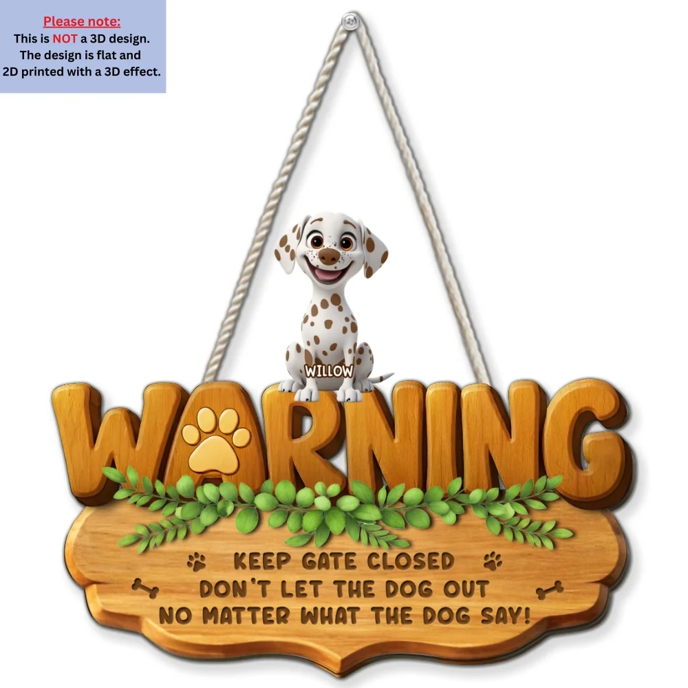 Keep Gate Closed - Personalized Custom 3D Effect Wood Sign - Image 6