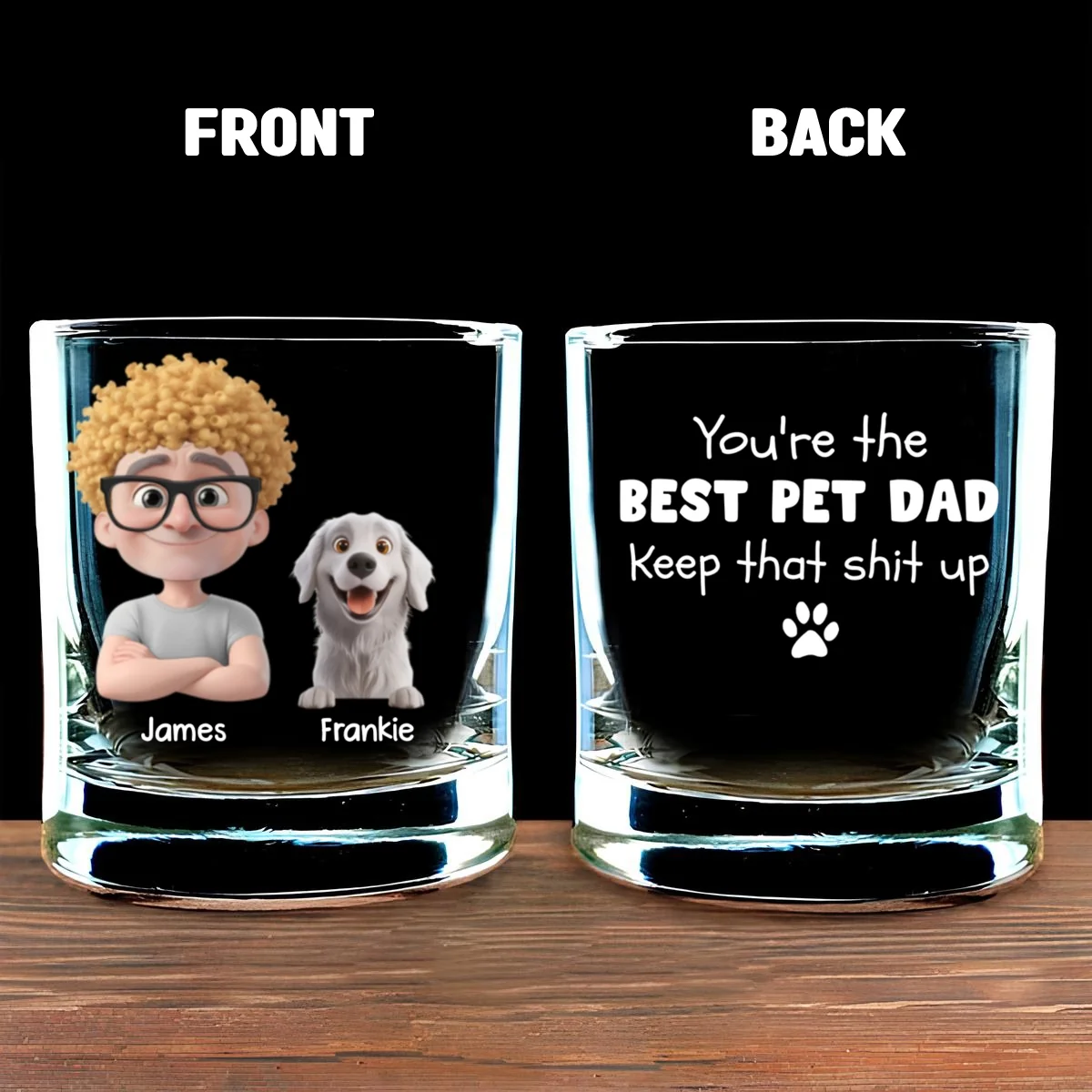 Keep That Shit Up Pet Ver - Personalized Custom Whiskey Glass - Image 6