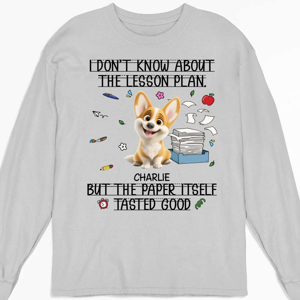 Lesson Plans Make Great Snacks - Personalized Custom Long Sleeve T-shirt - Image 3