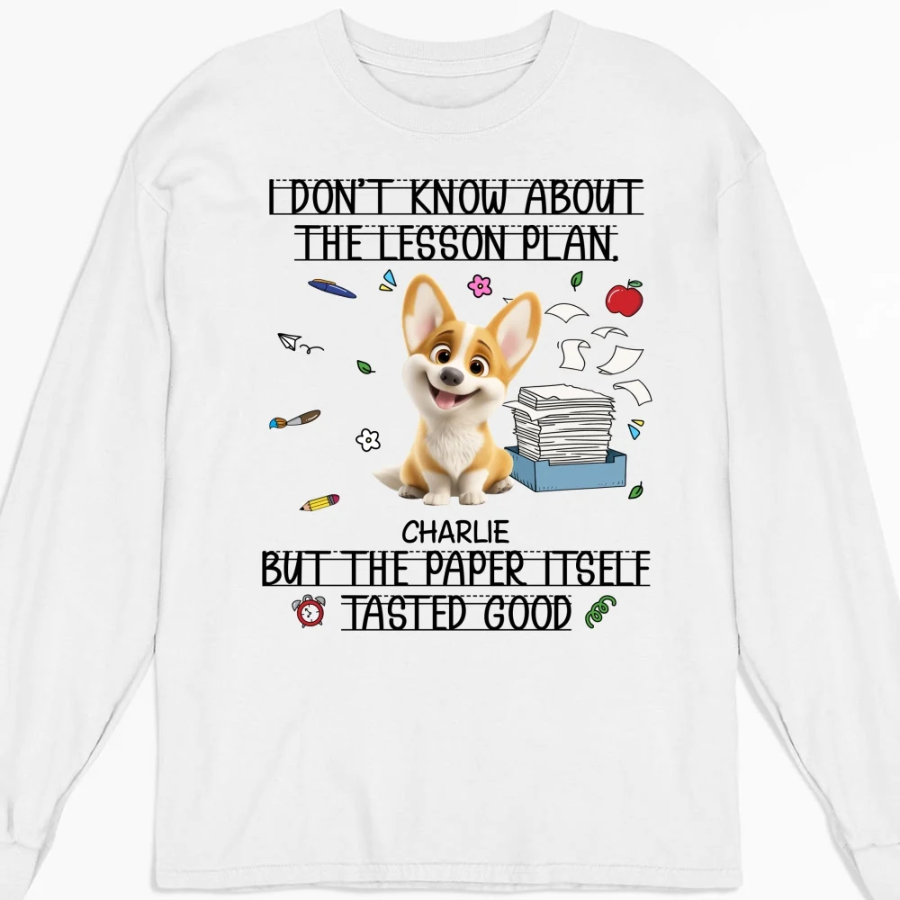 Lesson Plans Make Great Snacks - Personalized Custom Long Sleeve T-shirt - Image 4