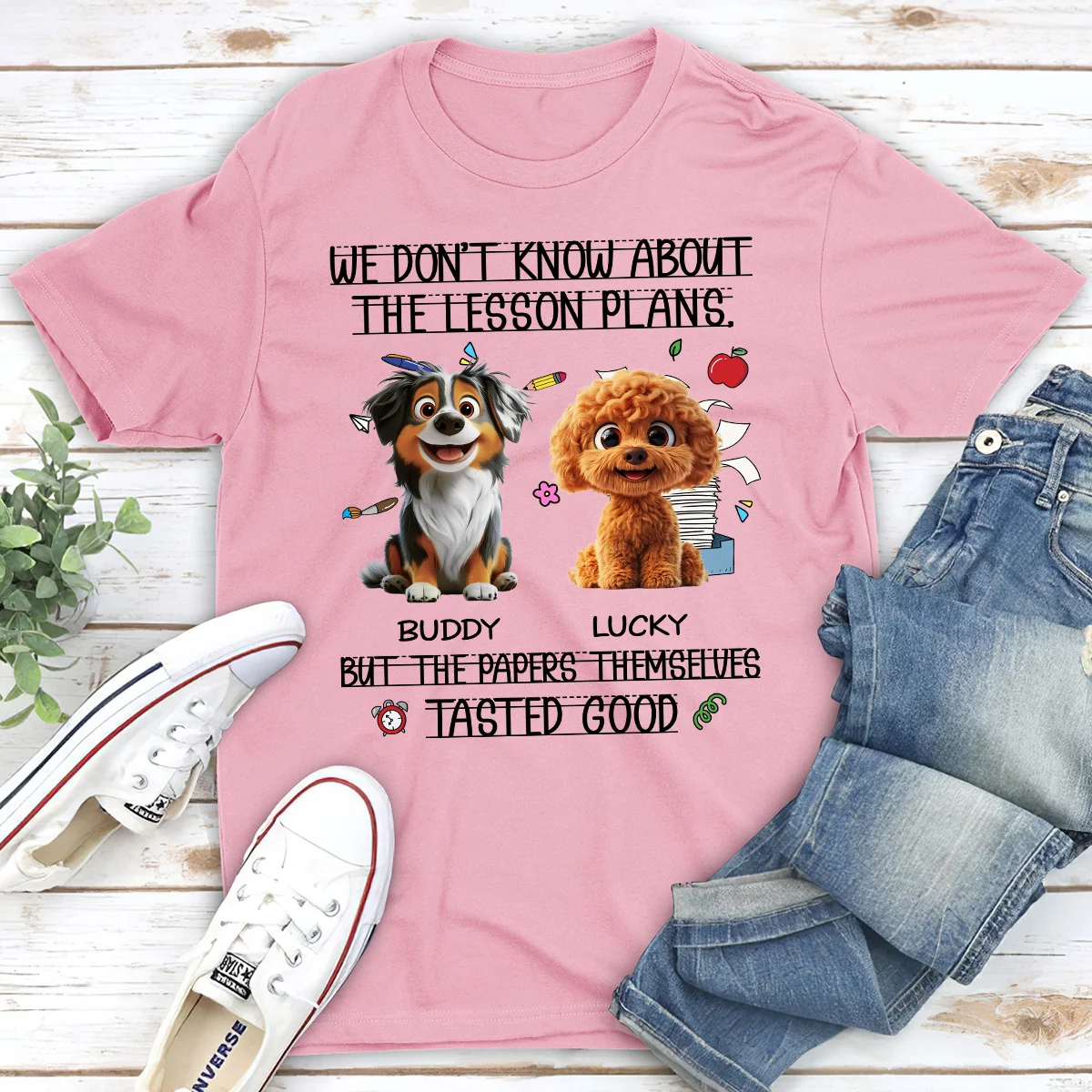 Lesson Plans Make Great Snacks - Personalized Custom Unisex T-Shirt - Image 2