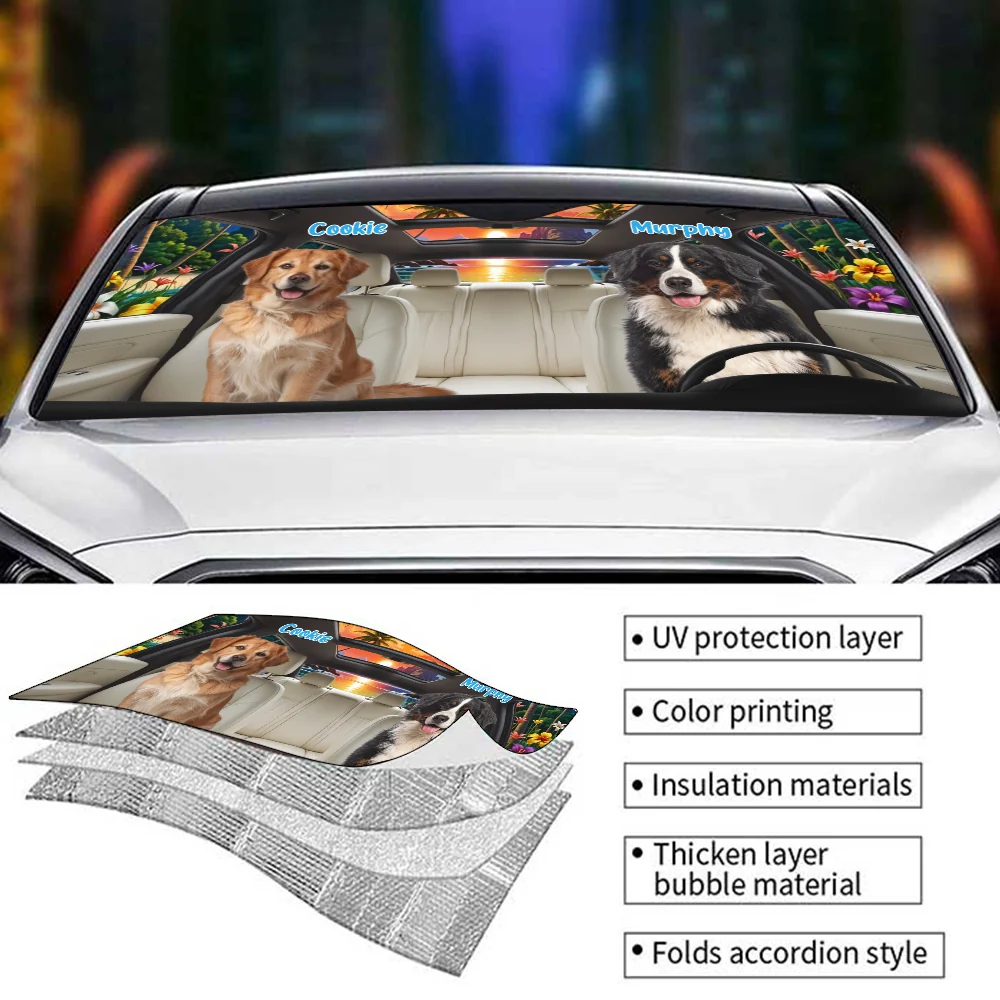 Let Us Hang Out Photo - Personalized Custom Car Sunshade - Image 3