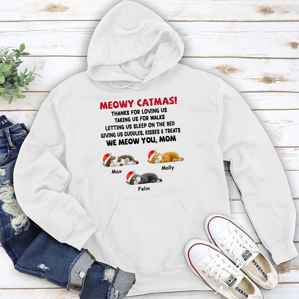 Letting Me Sleep With Cat Mom Dad - Personalized Custom Hoodie - Image 2