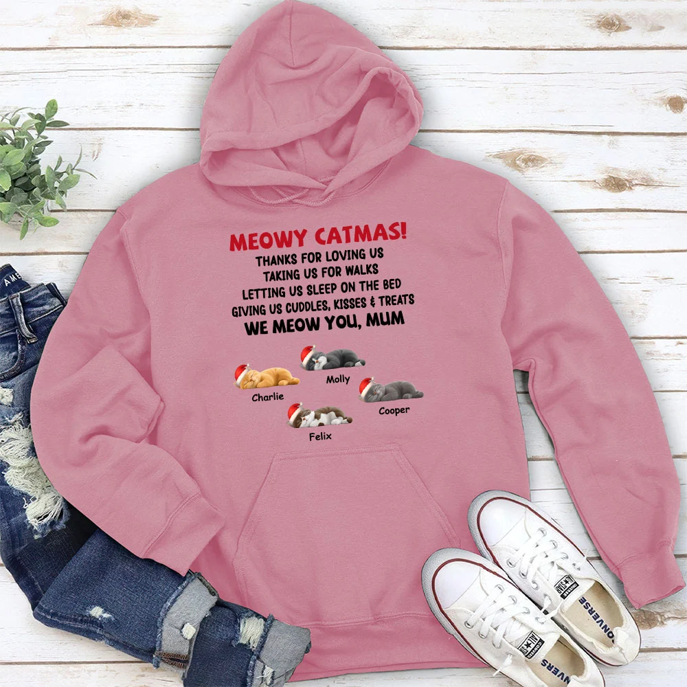 Letting Me Sleep With Cat Mom Dad - Personalized Custom Hoodie - Image 4