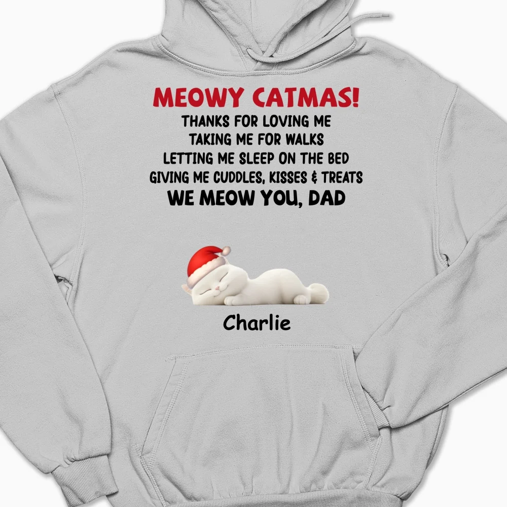 Letting Me Sleep With Cat Mom Dad - Personalized Custom Hoodie - Image 6