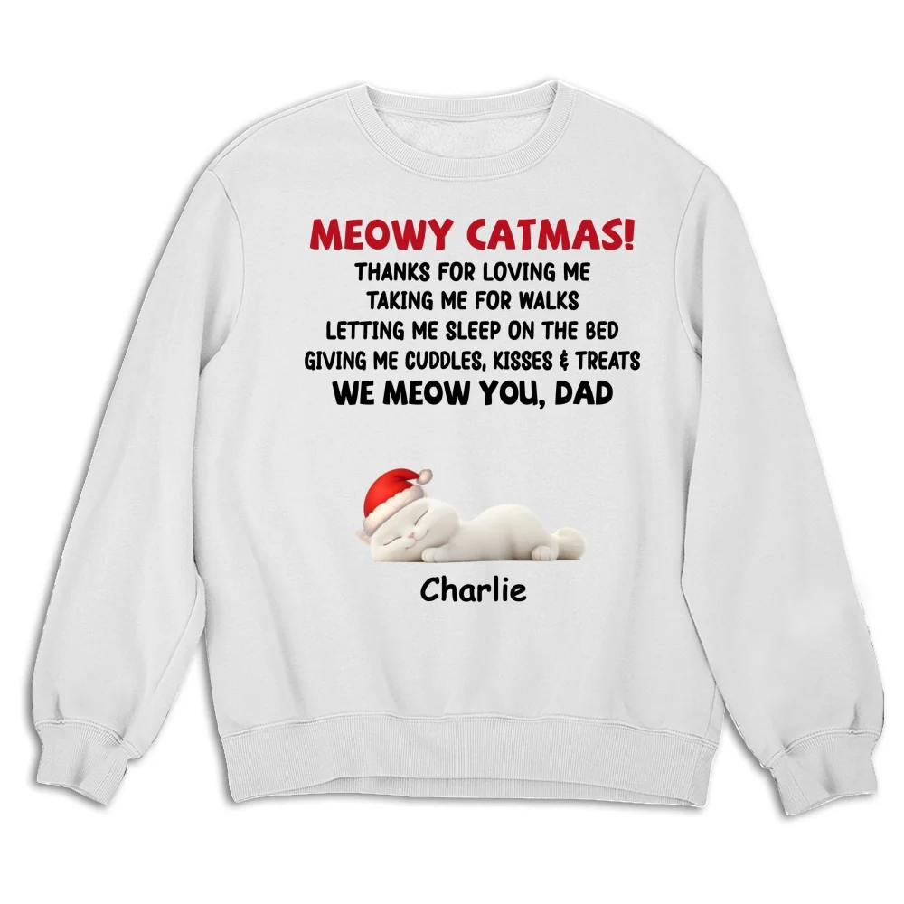 Letting Me Sleep With Cat Mom Dad - Personalized Custom Sweatshirt - Image 4