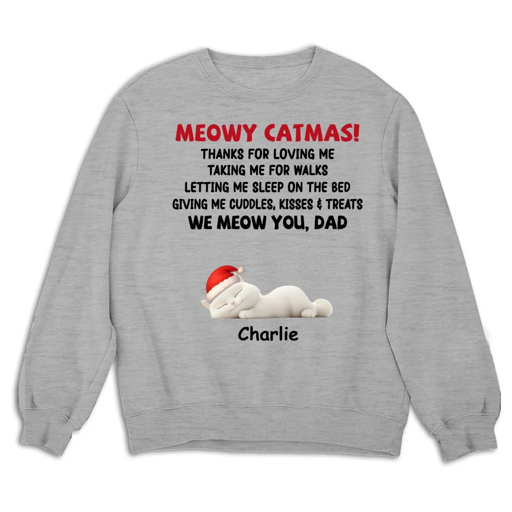 Letting Me Sleep With Cat Mom Dad - Personalized Custom Sweatshirt - Image 5