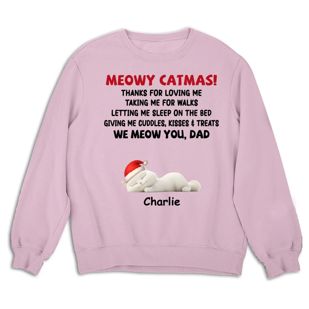 Letting Me Sleep With Cat Mom Dad - Personalized Custom Sweatshirt - Image 6