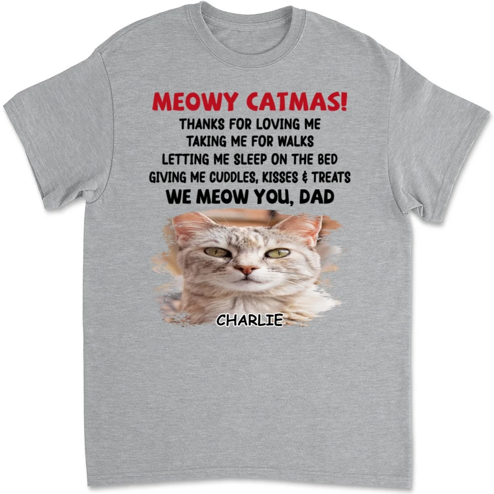 Letting Me Sleep With Cat Mom Dad Photo - Personalized Custom Unisex T-Shirt - Image 5