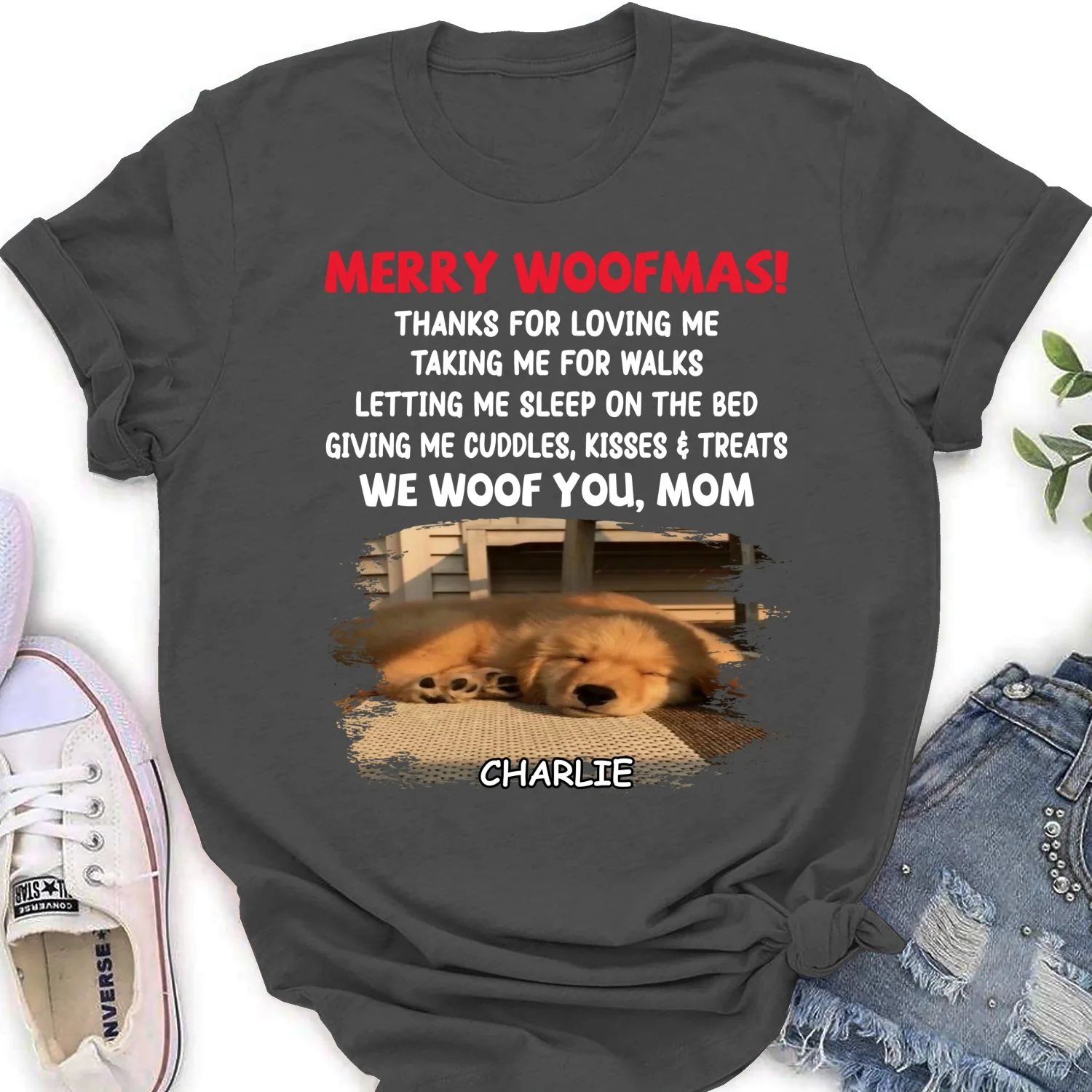 Letting Me Sleep With You Mom Dad Ver Dark Photo - Personalized Custom Women's T-Shirt - Image 7