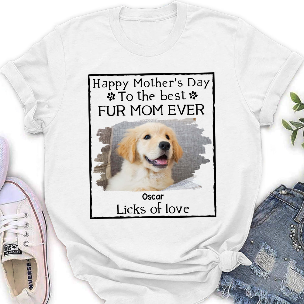 Licks Of Love Bright Fur Photo Version - Personalized Custom Women T-Shirt - Image 2