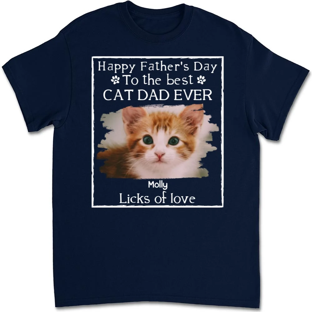 Licks Of Love Cat Photo Ver - Personalized Custom Unisex T-shirt - Image 8