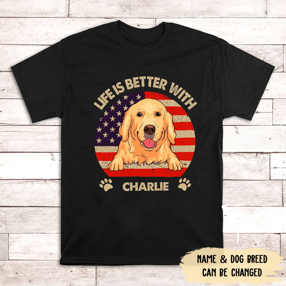 Life Is Better (USA Pattern) - Personalized Custom Unisex T-shirt - Image 2
