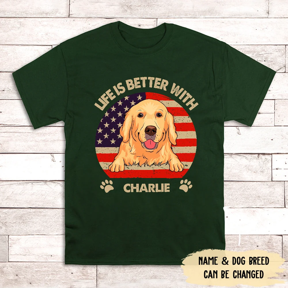 Life Is Better (USA Pattern) - Personalized Custom Unisex T-shirt - Image 4