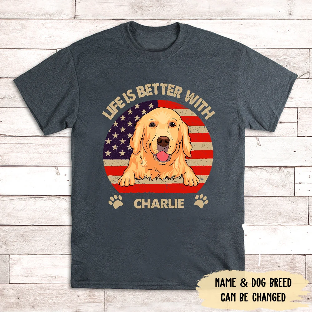 Life Is Better (USA Pattern) - Personalized Custom Unisex T-shirt - Image 5