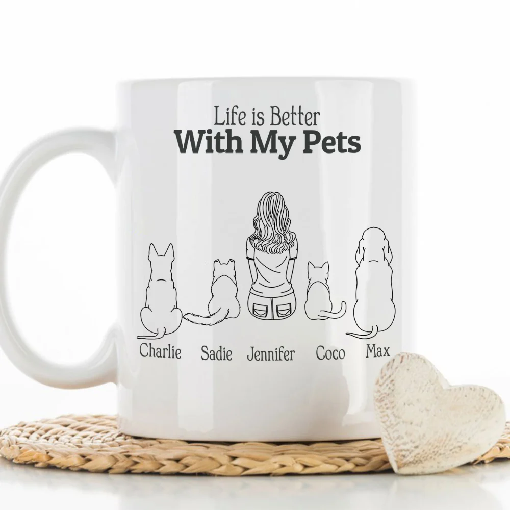 Life Is Better With My Cats - Personalized Custom Coffee Mug - Image 5