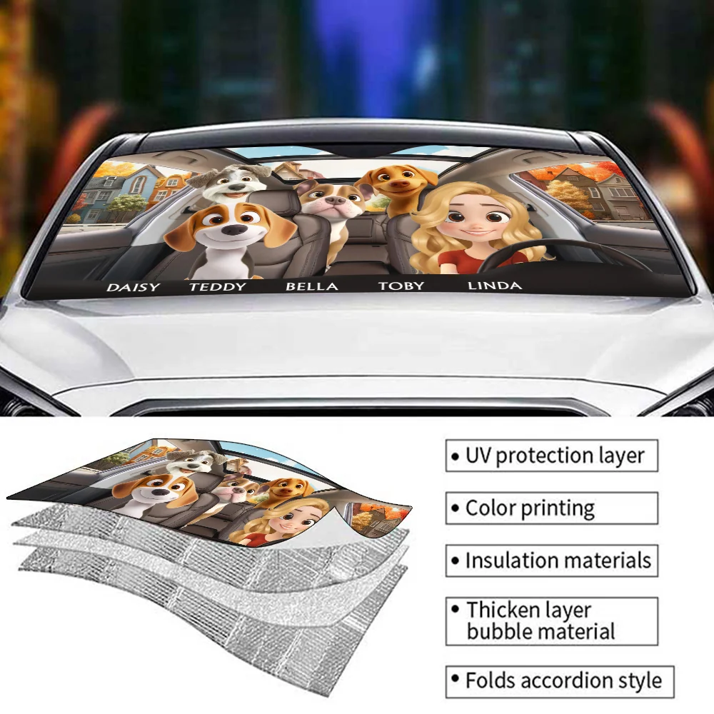 Life Is Better With My Dog Version 2 - Personalized Car Sunshade - Image 6
