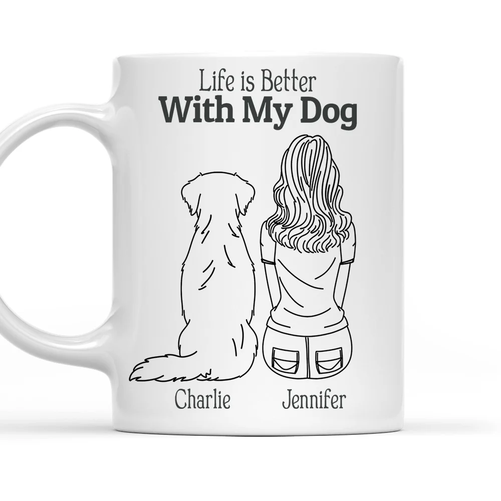Life Is Better With My Dogs - Personalized Custom Coffee Mug