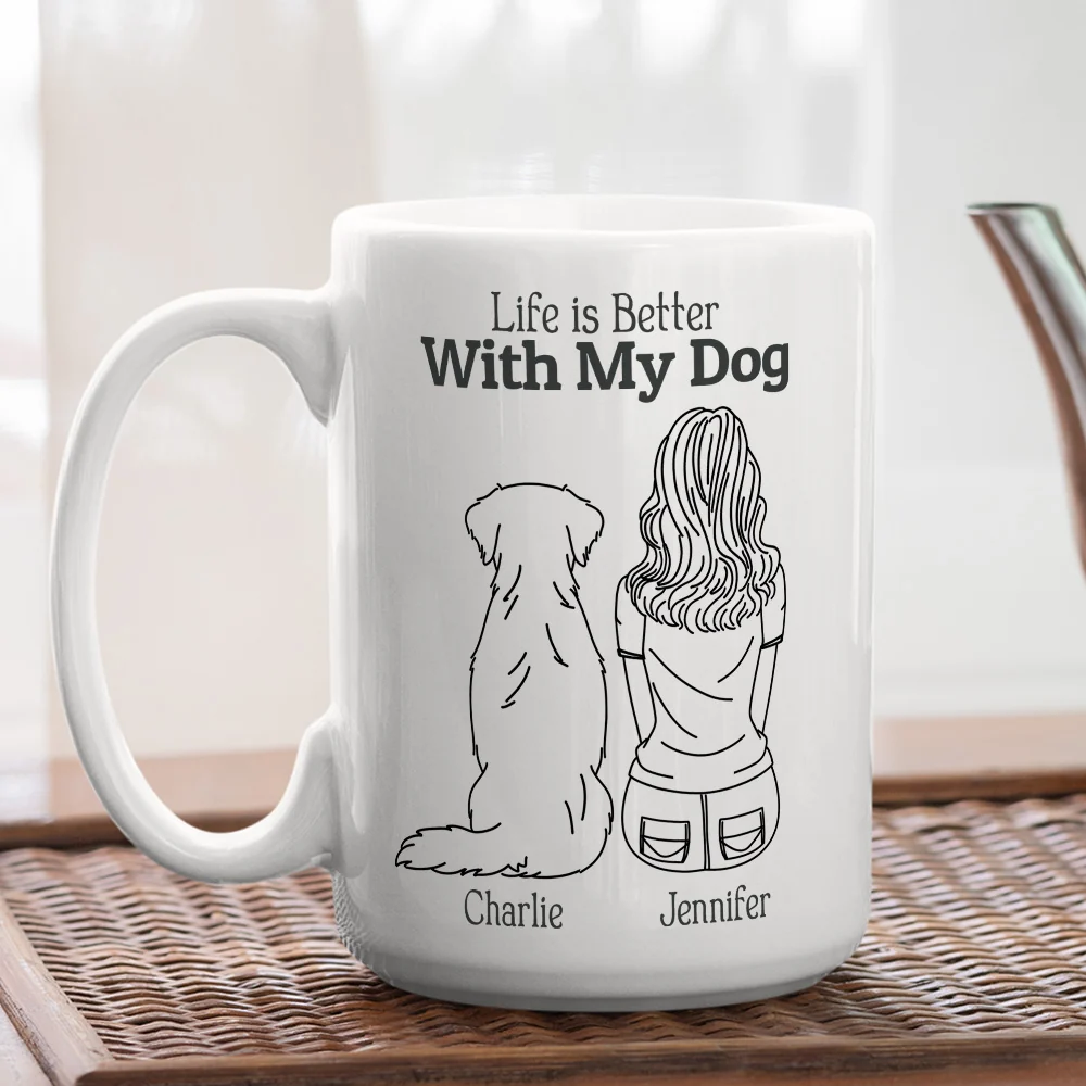 Life Is Better With My Dogs - Personalized Custom Coffee Mug - Image 5