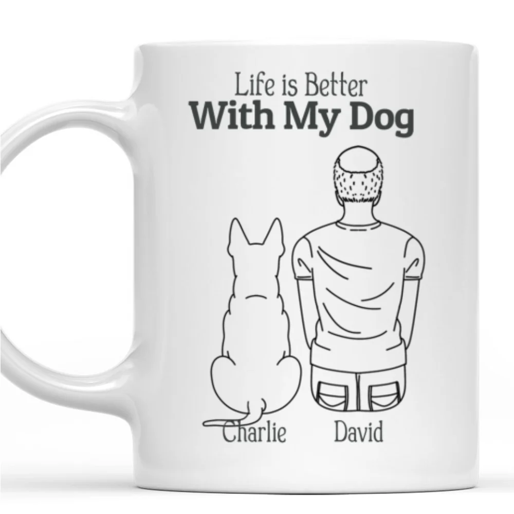 Life Is Better With My Dogs - Personalized Custom Coffee Mug - Image 6