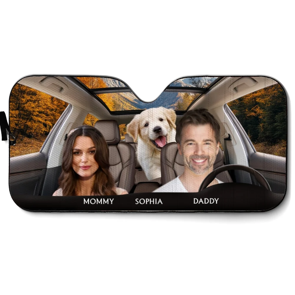 Life Is Better With My Pet Family Photo - Personalized Custom Car Sunshade - Image 7