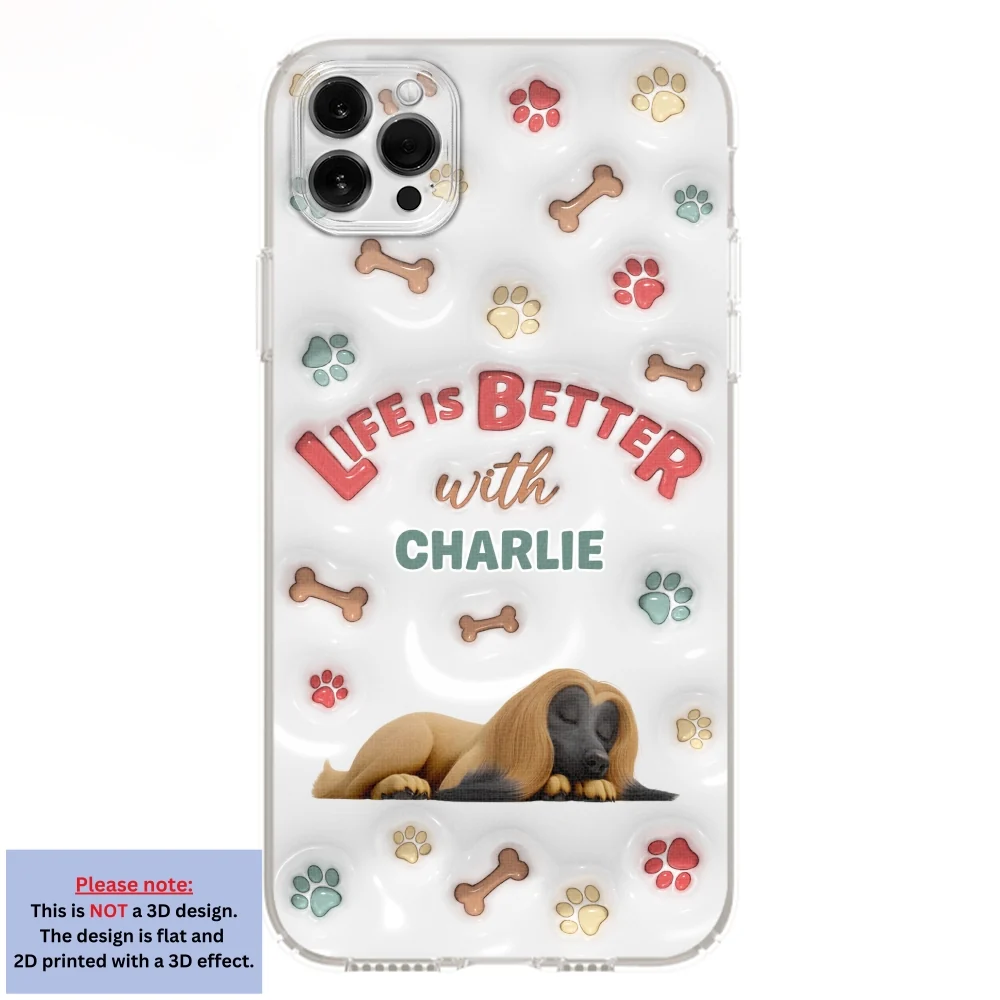 Life Is Better With My Puppies - Personalized Custom 3D Inflated Effect Phone Case - Image 10