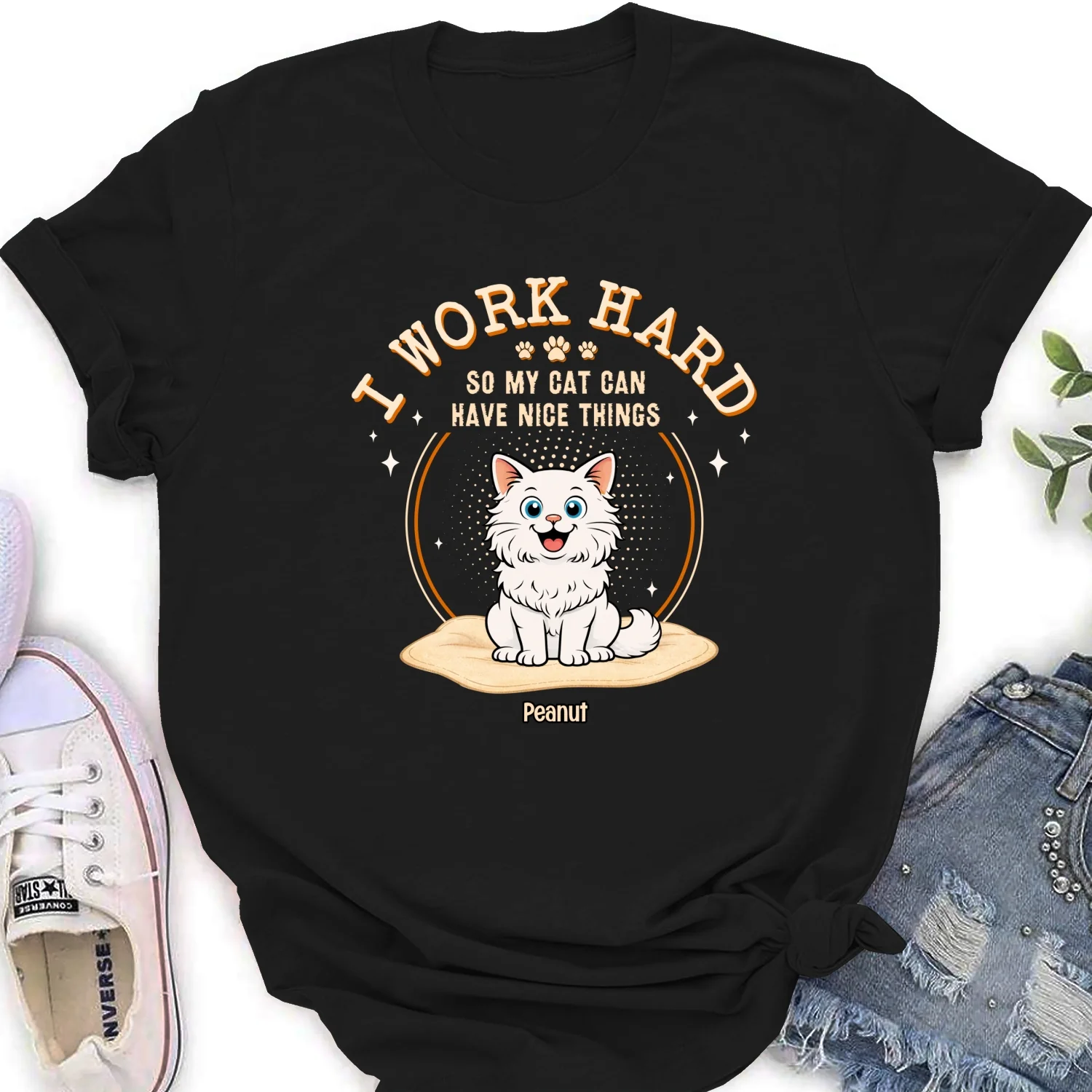 Life is Purr-fect - Personalized Custom Women's T-Shirt - Image 6