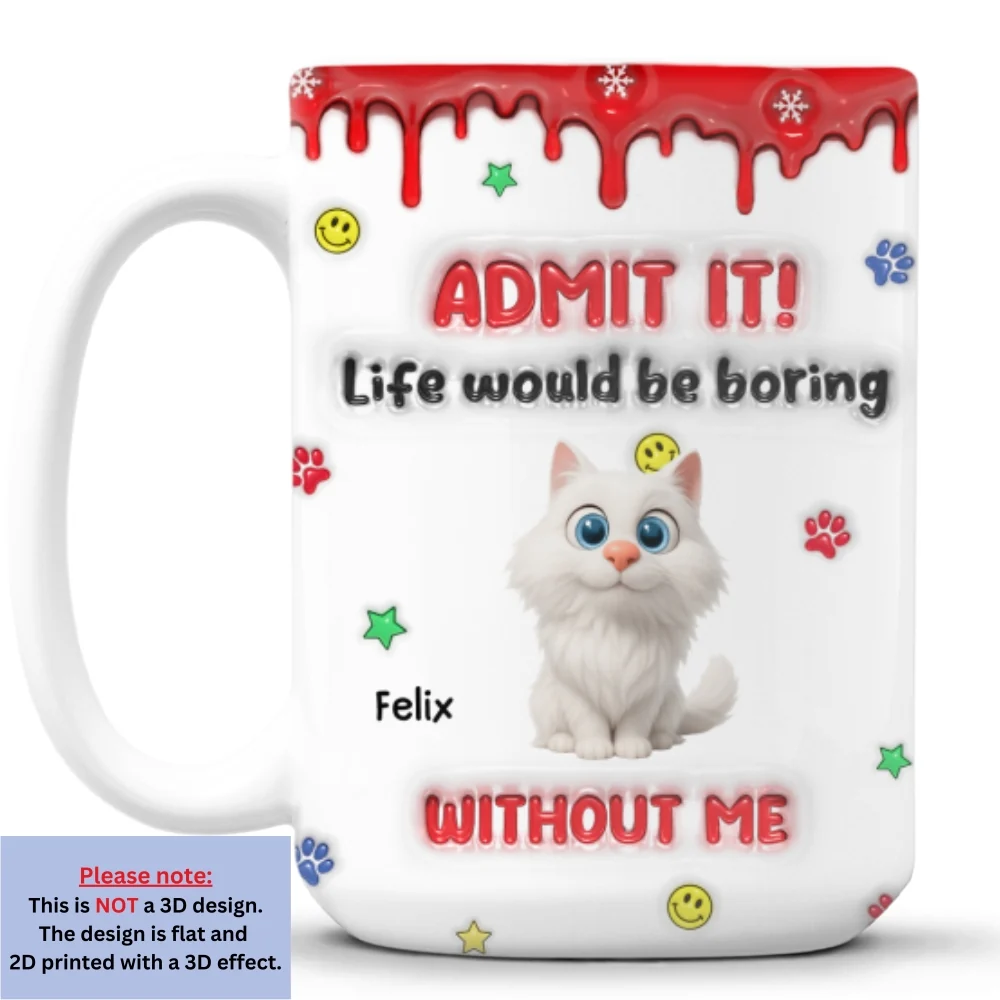 Life Must Have Us Christmas Ver Cat - Personalized Custom 3D Inflated Effect Mug - Image 8