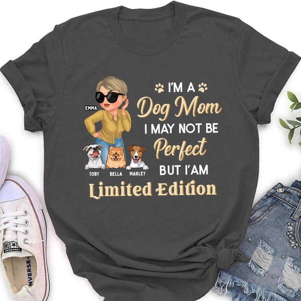 Limited Dog Mom - Personalized Custom Women's T-shirt - Image 4