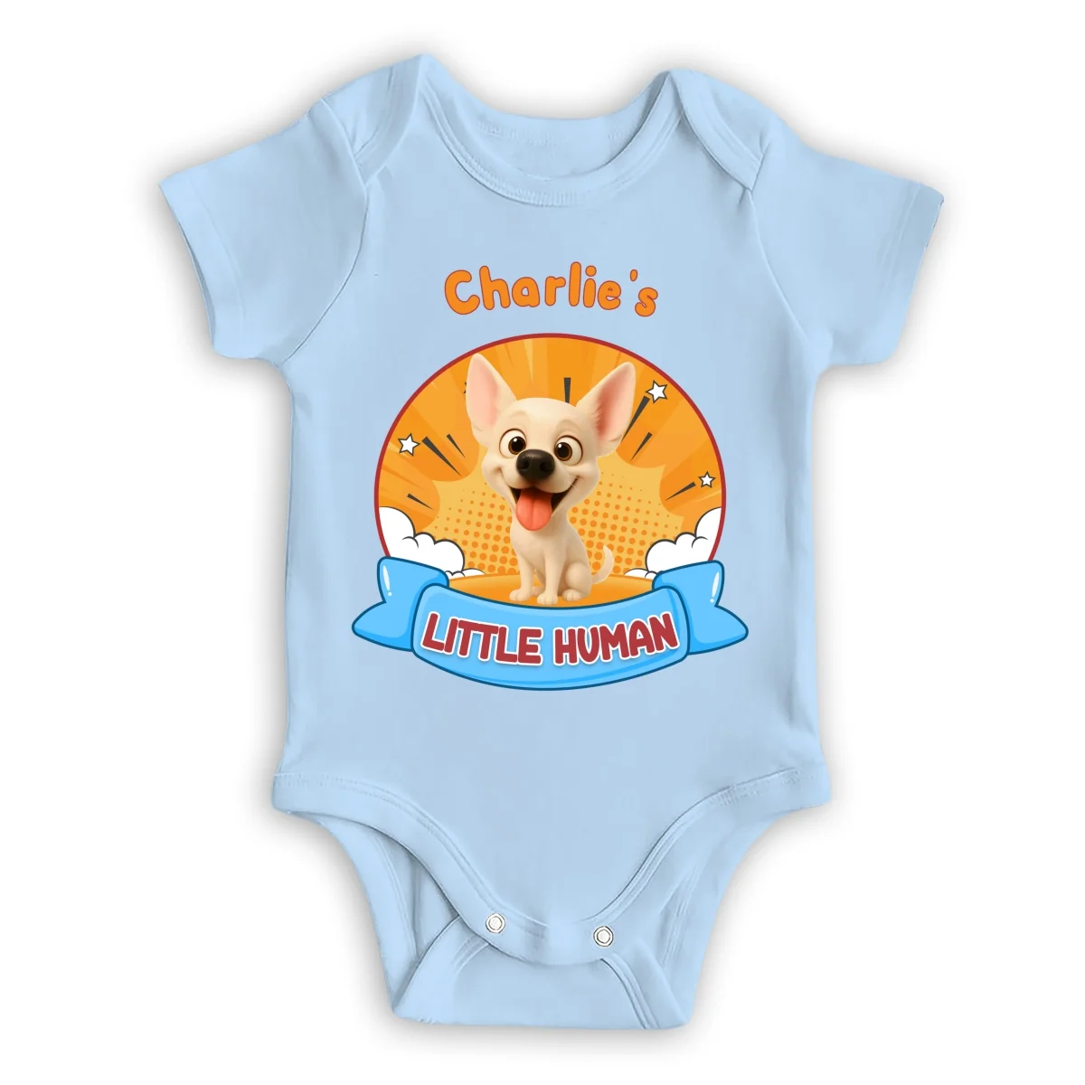 Little Human Of Dogs - Personalized Custom Baby Onesie - Image 8