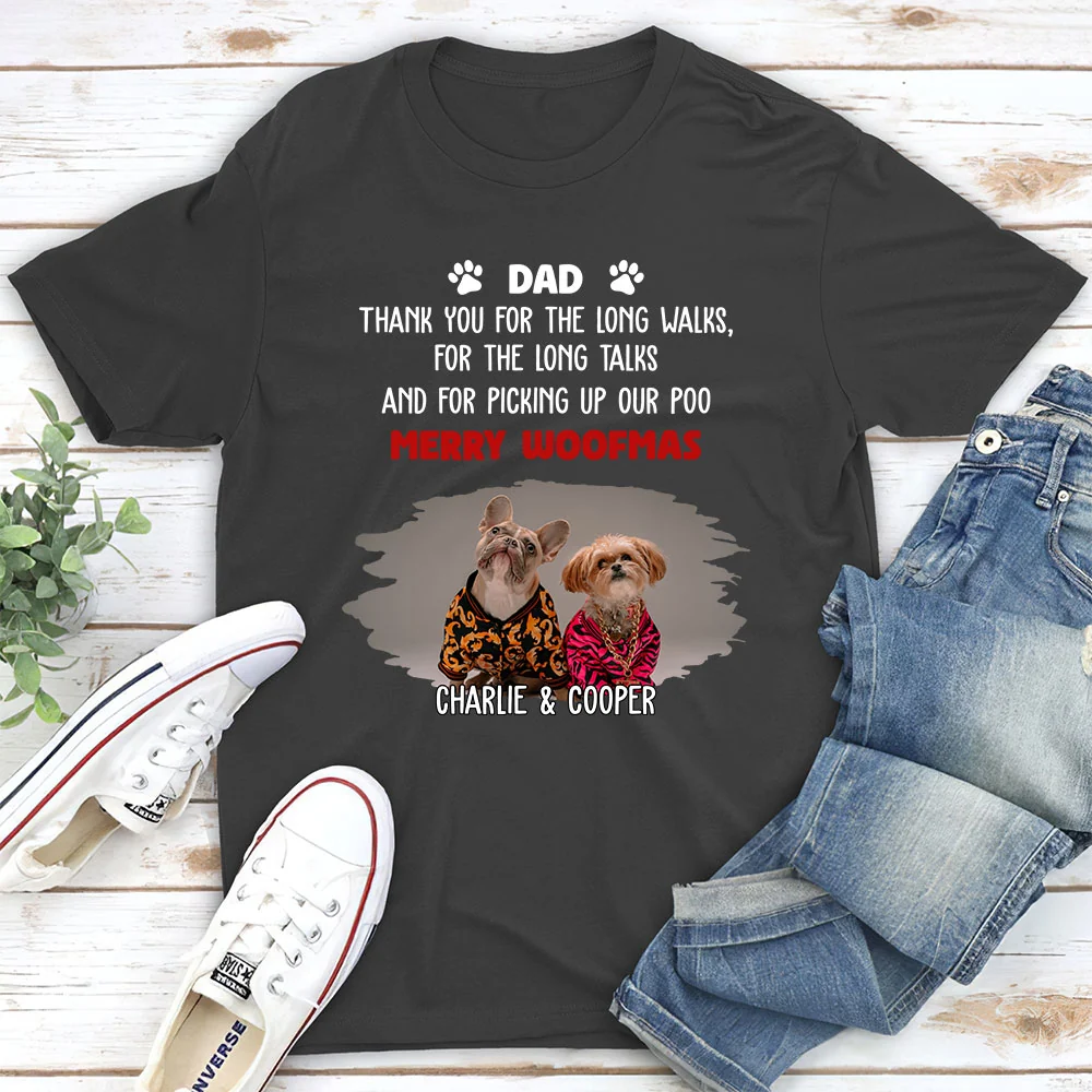Long Walks Long Talks Dark Ver Photo - Personalized Custom Unisex T-shirt - Image 4